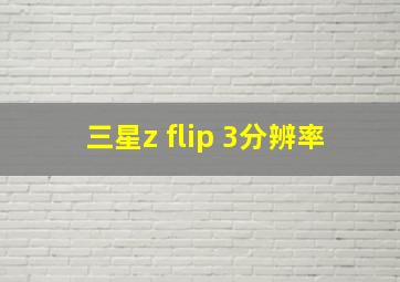 三星z flip 3分辨率